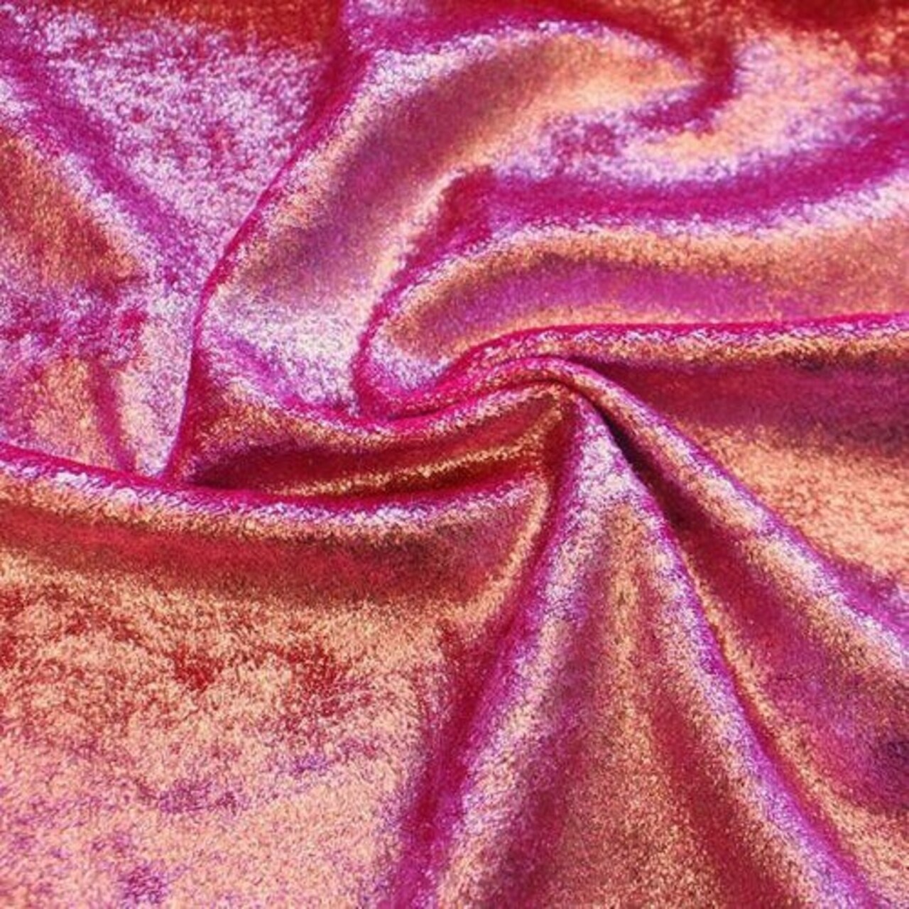 86% Polyester & 14% Spandex Foiled Stretch Velvet Fabric with All Over Foil for Costumes 56" Width